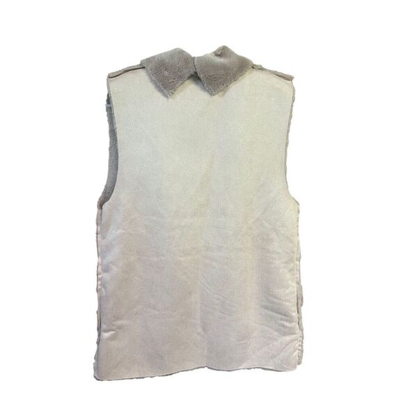 Love Of Fashion Faux Fur/Faux Suede Open Vest One Size Beige NWT - Picture 2 of 7